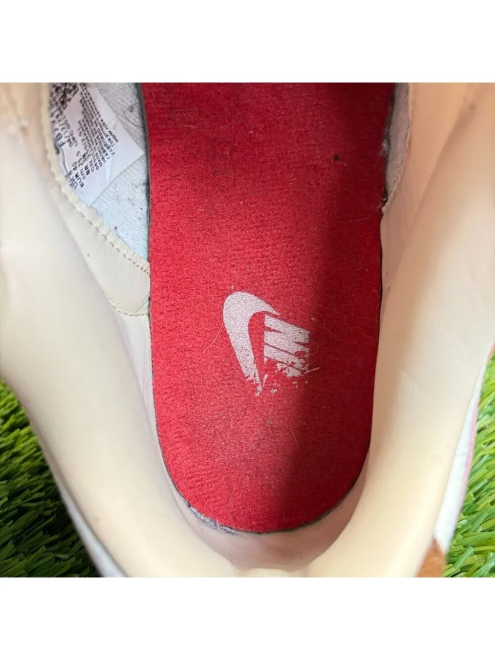 Nike Dunk Low Premium Womens Size 8.5 White Red Athletic Leather Shoes Sneakers